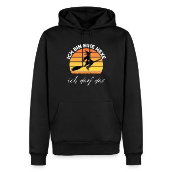 Ich bin eine HEXE ich darf das - Männer Premium Bio Hoodie - Schwarz - Vorne - Nico (187cm)