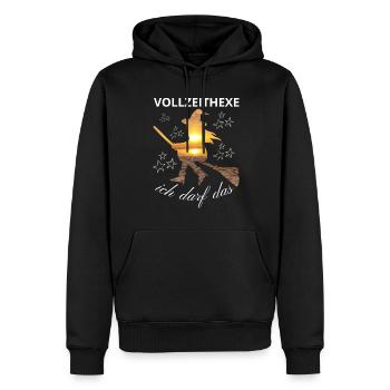 VOLLZEITHEXE ich darf das HEXE HEXEN hexen - Männer Premium Bio Hoodie - Schwarz - Vorne - Nico (187cm)