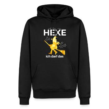 Ich bin eine HEXE ich darf das - Männer Premium Bio Hoodie - Schwarz - Vorne - Nico (187cm)
