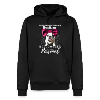 Bulldogge Bulldog Bulldoggen Mama Papa - Männer Premium Bio Hoodie - Schwarz - Vorne - Nico (187cm)