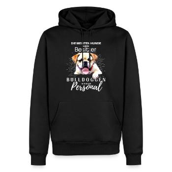 Bulldogge Bulldog Bulldoggen Mama Papa - Männer Premium Bio Hoodie - Schwarz - Vorne - Nico (187cm)