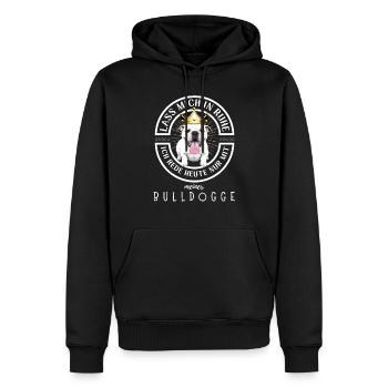 Bulldogge Bulldog Bulldoggen - Männer Premium Bio Hoodie - Schwarz - Vorne - Nico (187cm)