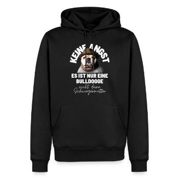 KEINE ANGST ... Bulldogge Bulldog Bulldoggen - Männer Premium Bio Hoodie - Schwarz - Vorne - Nico (187cm)