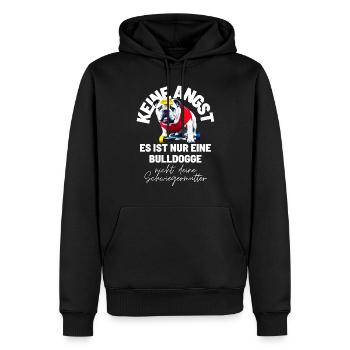 KEINE ANGST ... Bulldogge Bulldog Bulldoggen - Männer Premium Bio Hoodie - Schwarz - Vorne - Nico (187cm)