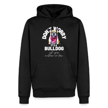 NE VOUS INQUIÉTEZ PAS... Bulldog Bulldog Bulldogs - Sweat à capuche Premium bio Homme - noir - Devant - Nico (187cm)