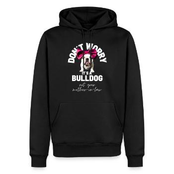 NE VOUS INQUIÉTEZ PAS... Bulldog Bulldog Bulldogs - Sweat à capuche Premium bio Homme - noir - Devant - Nico (187cm)