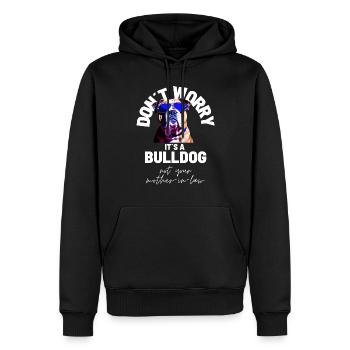 NE VOUS INQUIÉTEZ PAS... Bulldog Bulldog Bulldogs - Sweat à capuche Premium bio Homme - noir - Devant - Nico (187cm)