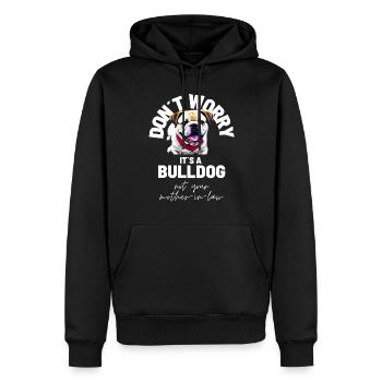 NE VOUS INQUIÉTEZ PAS... Bulldog Bulldog Bulldogs - Sweat à capuche Premium bio Homme - noir - Devant - Nico (187cm)