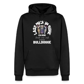LAISSE-MOI TRANQUILLE... Bulldog Bulldog Bulldogs - Sweat à capuche Premium bio Homme - noir - Devant - Nico (187cm)