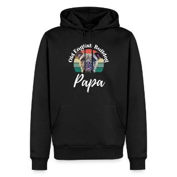 VIEIL ANGLAIS BULLDOG PAPA Chien Chiens Bulldog - Sweat à capuche Premium bio Homme - noir - Devant - Nico (187cm)