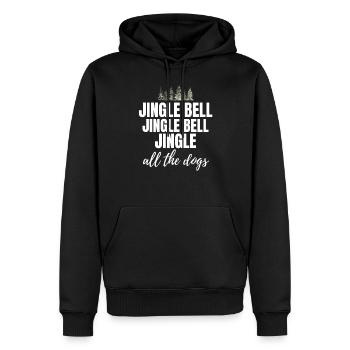 Chien Chiens Noël - Drôle de dicton de Noël - Sweat à capuche Premium bio Homme - noir - Devant - Nico (187cm)