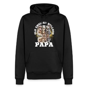 BULLDOG PAPA - Dictons de chien Chien Chiens Bouledogue - Sweat à capuche Premium bio Homme - noir - Devant - Nico (187cm)