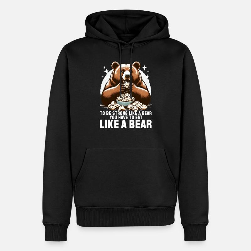 Pelmeni Bär stark Geschenk - Männer Premium Bio Hoodie - Schwarz