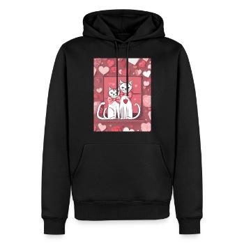 The Loving Cats - Männer Premium Bio Hoodie - Schwarz - Vorne - Nico (187cm)