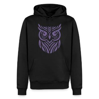 Conception de silhouette de hibou minimaliste - Sweat à capuche Premium bio Homme - noir - Devant - Nico (187cm)