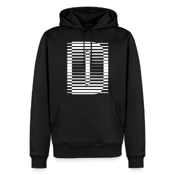 LETTER D - Men’s Premium Organic Hoodie - black - Front - Nico (187cm)