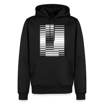 LETTER L - Men’s Premium Organic Hoodie - black - Front - Nico (187cm)