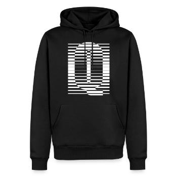 LETTER Q - Men’s Premium Organic Hoodie - black - Front - Nico (187cm)