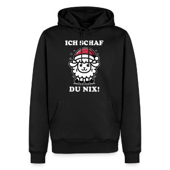 Schaf Lustiger Spruch - Männer Premium Bio Hoodie - Schwarz - Vorne - Nico (187cm)