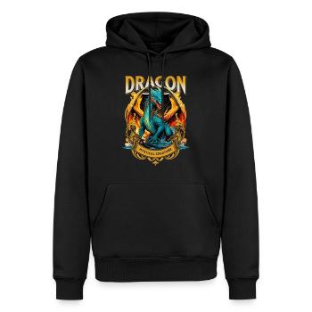 Dragon Fantasy Magic Mysticism Mythology Creature - Men’s Premium Organic Hoodie - black - Front - Nico (187cm)