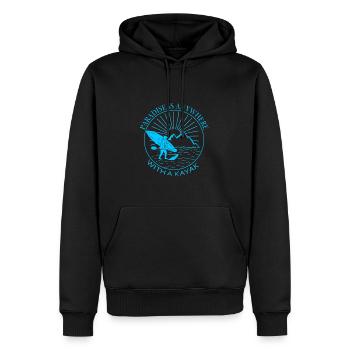 Kajak Lustiges Wortspiel Kajak-Paradies ist - Männer Premium Bio Hoodie - Schwarz - Vorne - Nico (187cm)