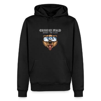 Grindelwald Berner Oberland Schweiz Retro Ski - Männer Premium Bio Hoodie - Schwarz - Vorne - Nico (187cm)