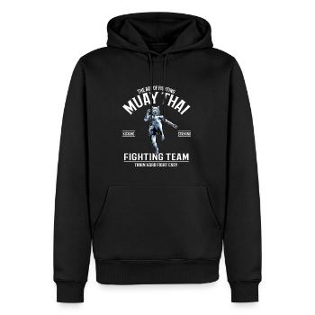 Muay Thai Tiger Fighter - Thai Boxing Fighting - Männer Premium Bio Hoodie - Schwarz - Vorne - Nico (187cm)