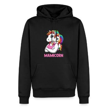 Mamicorn Mutter Tochter Partnerlook Einhörner - Männer Premium Bio Hoodie - Schwarz - Vorne - Nico (187cm)