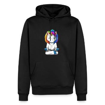 Niedliches BJJ Einhorn - Brasilianisches Jiu Jitsu - Männer Premium Bio Hoodie - Schwarz - Vorne - Nico (187cm)
