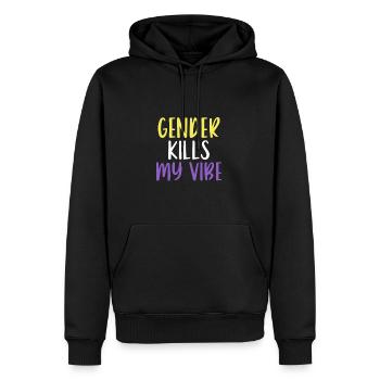 Funny Nonbinary Genderqueer Pride - Gender Kills - Männer Premium Bio Hoodie - Schwarz - Vorne - Nico (187cm)