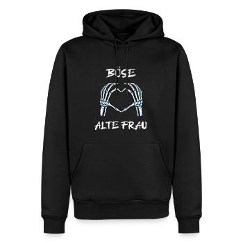 Böse Alte Frau Für Oma Großmuter Spruch Rockerin - Männer Premium Bio Hoodie - Schwarz - Vorne - Nico (187cm)