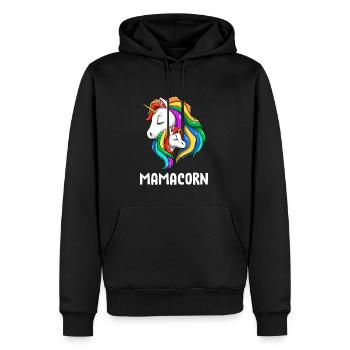 Einhorn Köpfe Mama Tochter - Mamacorn Mama Einhorn - Männer Premium Bio Hoodie - Schwarz - Vorne - Nico (187cm)
