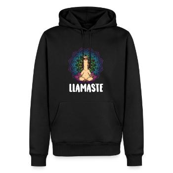 Llamaste - Sweat à capuche Premium bio Homme - noir - Devant - Nico (187cm)