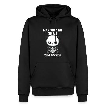 Lustiger Gaming Panda - Man Wird Nie Zu Alt zum - Männer Premium Bio Hoodie - Schwarz - Vorne - Nico (187cm)