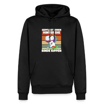 Weincorn Wein Einhorn - Saufen Trinken - Lustiges - Männer Premium Bio Hoodie - Schwarz - Vorne - Nico (187cm)