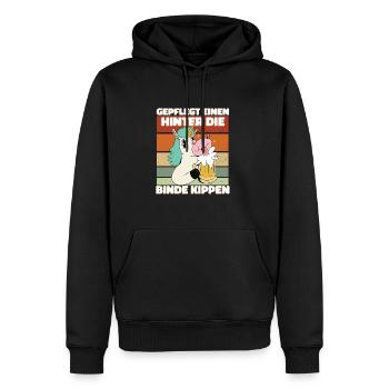 Gepflegt einen hinter die Binde kippen - Saufen - Männer Premium Bio Hoodie - Schwarz - Vorne - Nico (187cm)