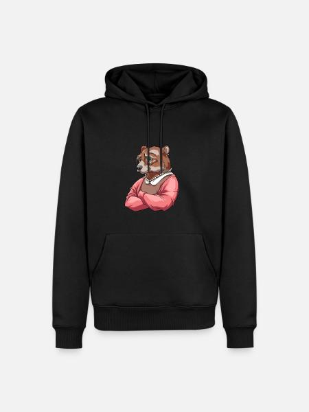 Lustige Großmutter Bär - Großmutter Enkelin - Männer Premium Bio Hoodie - Schwarz