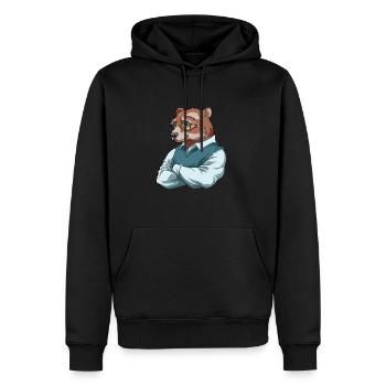 Opa Bär - Lustiger Großvater Opa Bär - Männer Premium Bio Hoodie - Schwarz - Vorne - Nico (187cm)