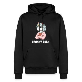 Oma - Oma Einhorn - Lustiges Oma Einhorn - Männer Premium Bio Hoodie - Schwarz - Vorne - Nico (187cm)