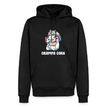 Opa Einhorn - Enkelkinder Einhörner Zwillinge - Männer Premium Bio Hoodie - Schwarz - Vorne - Nico (187cm)