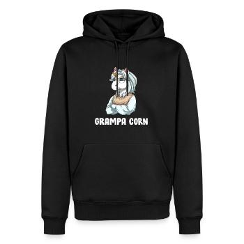 Opa Einhorn - Lustiger Opa Mais - Männer Premium Bio Hoodie - Schwarz - Vorne - Nico (187cm)
