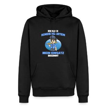 Kindergarten Polizei - Kita Polizei - Männer Premium Bio Hoodie - Schwarz - Vorne - Nico (187cm)