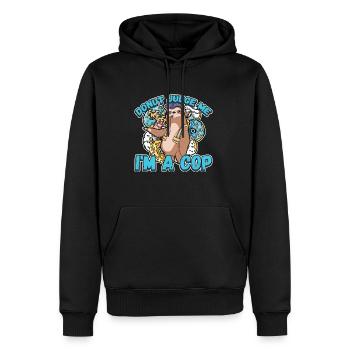Conception de la ligne bleue pour un agent de police - Sweat à capuche Premium bio Homme - noir - Devant - Nico (187cm)