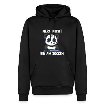 Nerv Nicht Bin Am Zocken Panda - Computerspiele - Männer Premium Bio Hoodie - Schwarz - Vorne - Nico (187cm)