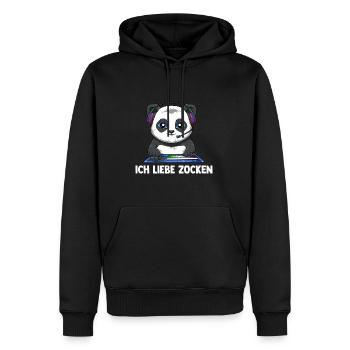 Ich Liebe Computer Zocken - Gaming Panda - Männer Premium Bio Hoodie - Schwarz - Vorne - Nico (187cm)