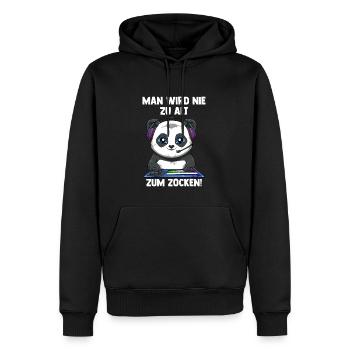 Lustiger Gaming Panda - Computerspiele Videospiele - Männer Premium Bio Hoodie - Schwarz - Vorne - Nico (187cm)
