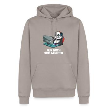 Streamen Videospiele Panda - Computer Spiele - Männer Premium Bio Hoodie - Taupe - Vorne - Nico (187cm)