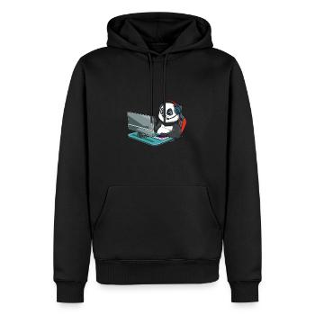 Kawaii Video Gaming Panda - Computerspiel Fuchs - Männer Premium Bio Hoodie - Schwarz - Vorne - Nico (187cm)