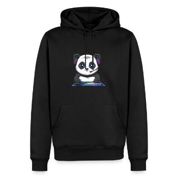 Lustiger Videospiel-Panda - Computerspiel-Fuchs - Männer Premium Bio Hoodie - Schwarz - Vorne - Nico (187cm)