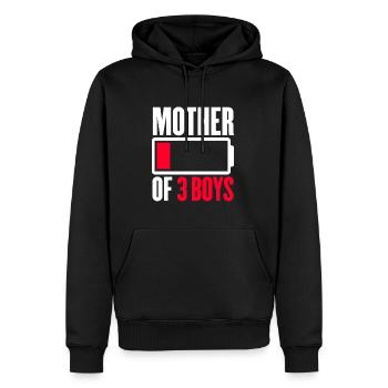 Mère de 3 garçons - Sweat à capuche Premium bio Homme - noir - Devant - Nico (187cm)